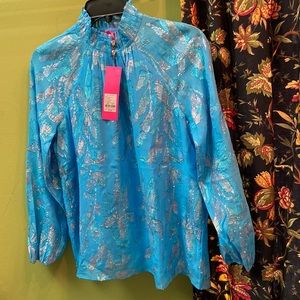 Lilly Pulitzer Galiana Silk Top NWT$178